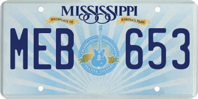 MS license plate MEB653