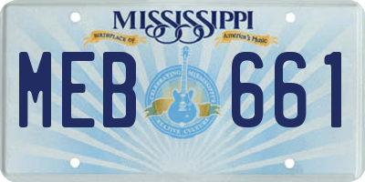 MS license plate MEB661