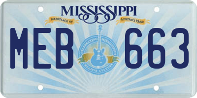 MS license plate MEB663