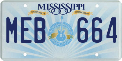 MS license plate MEB664
