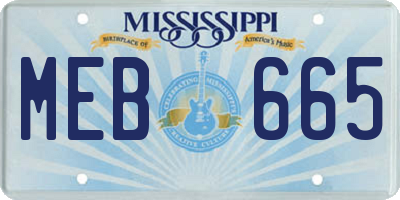 MS license plate MEB665
