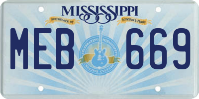 MS license plate MEB669