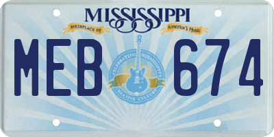 MS license plate MEB674