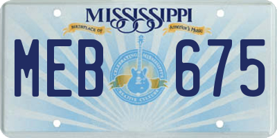 MS license plate MEB675
