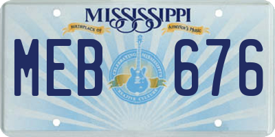 MS license plate MEB676