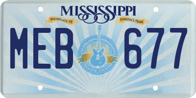 MS license plate MEB677
