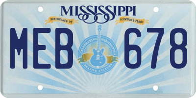 MS license plate MEB678