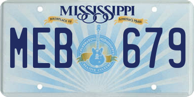 MS license plate MEB679