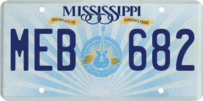 MS license plate MEB682