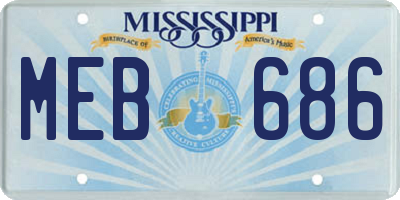 MS license plate MEB686