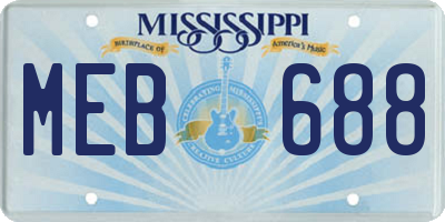 MS license plate MEB688