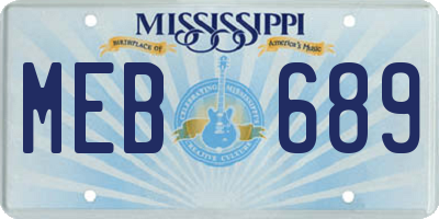 MS license plate MEB689