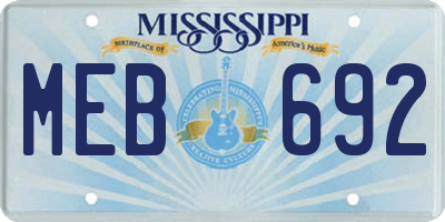 MS license plate MEB692
