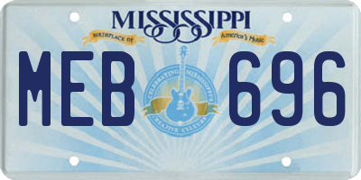 MS license plate MEB696