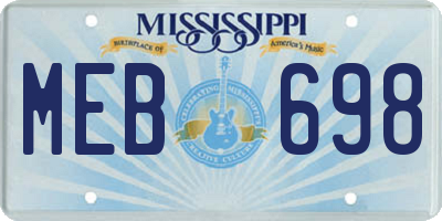 MS license plate MEB698