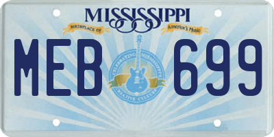 MS license plate MEB699