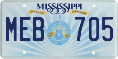 MS license plate MEB705
