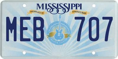 MS license plate MEB707