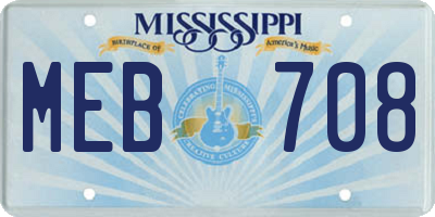 MS license plate MEB708