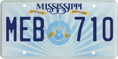 MS license plate MEB710