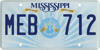MS license plate MEB712