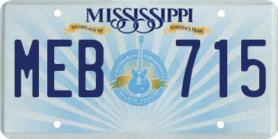 MS license plate MEB715
