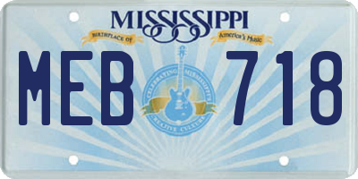 MS license plate MEB718