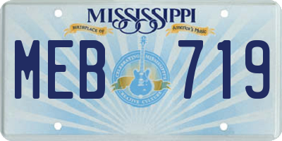 MS license plate MEB719