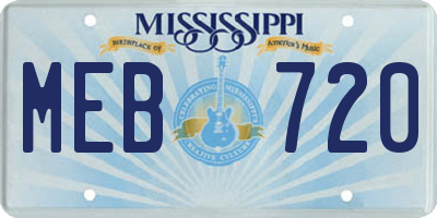 MS license plate MEB720