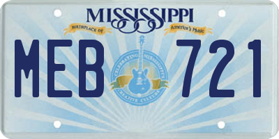 MS license plate MEB721