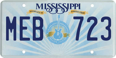 MS license plate MEB723