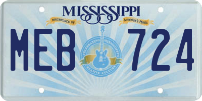 MS license plate MEB724