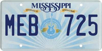 MS license plate MEB725