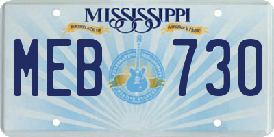 MS license plate MEB730
