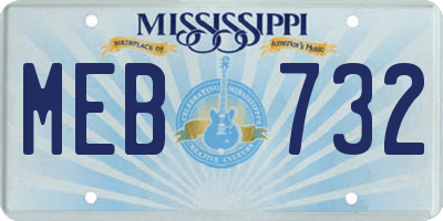MS license plate MEB732