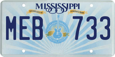 MS license plate MEB733