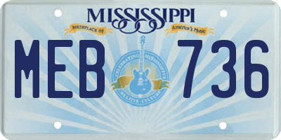 MS license plate MEB736