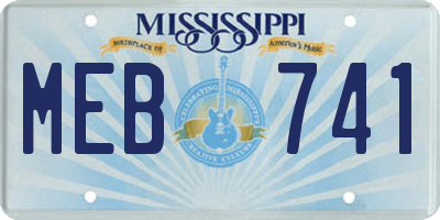 MS license plate MEB741