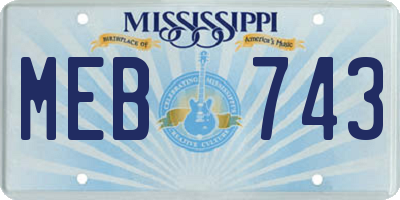 MS license plate MEB743