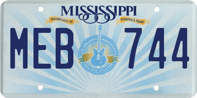 MS license plate MEB744