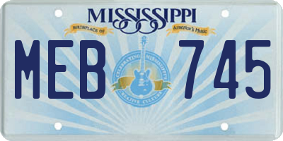 MS license plate MEB745