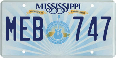 MS license plate MEB747