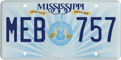 MS license plate MEB757