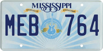 MS license plate MEB764
