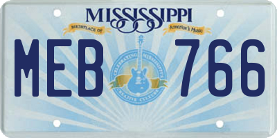 MS license plate MEB766