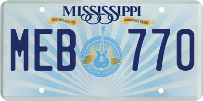 MS license plate MEB770
