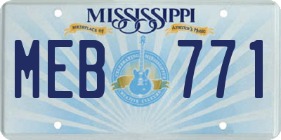 MS license plate MEB771