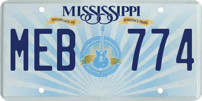 MS license plate MEB774