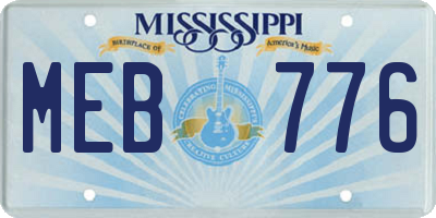 MS license plate MEB776