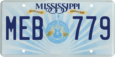 MS license plate MEB779
